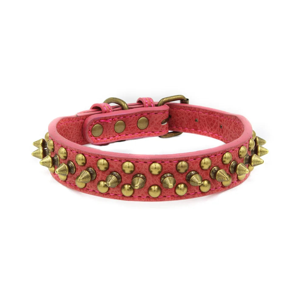 Pet Rivets Necklaces Collar Bite Resistant Choker Leash Harness Belt Dogs Cats Puppy Chain French Bulldog Accessories Supplies