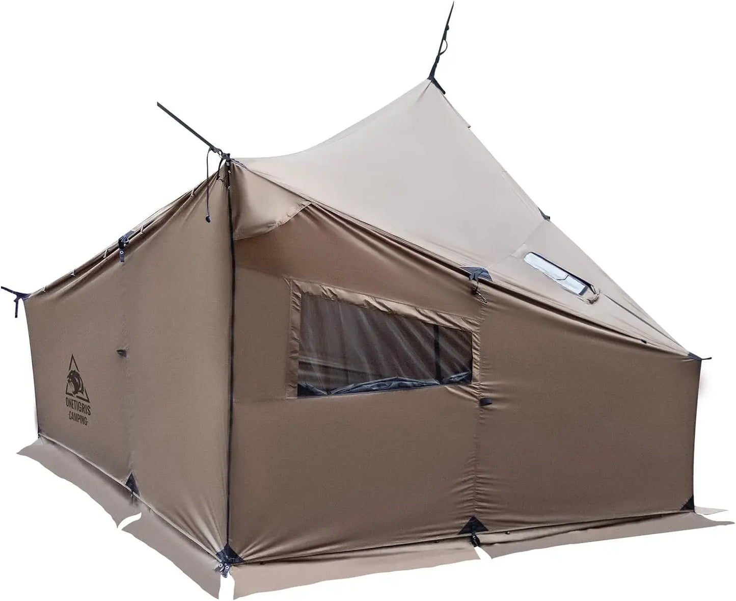 Hot Tent, Large Spacious 4 Person Tent with Stove Jack, Windproof Waterproof Tent for Wood Stove Camping Travel Truck