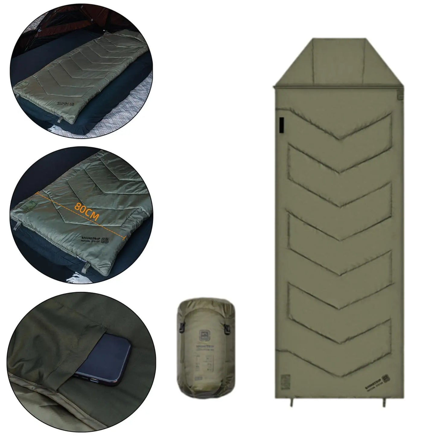 Camping Sleeping Bag Compact Versatile Comfortable Indoor Outdoor Sleeping Bag for Emergency Hiking Traveling Trekking Home