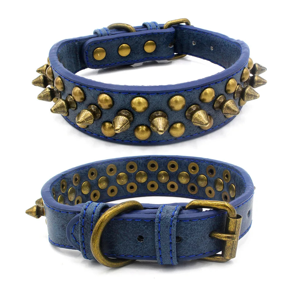 Pet Rivets Necklaces Collar Bite Resistant Choker Leash Harness Belt Dogs Cats Puppy Chain French Bulldog Accessories Supplies