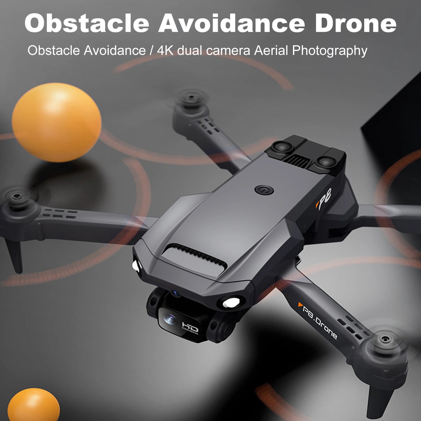 P8 RC Drone with Camera 4K Dual Camera RC Quadcopter with Function 4 Sided Obstacle Avoidance Waypoint Flight Gesture Control