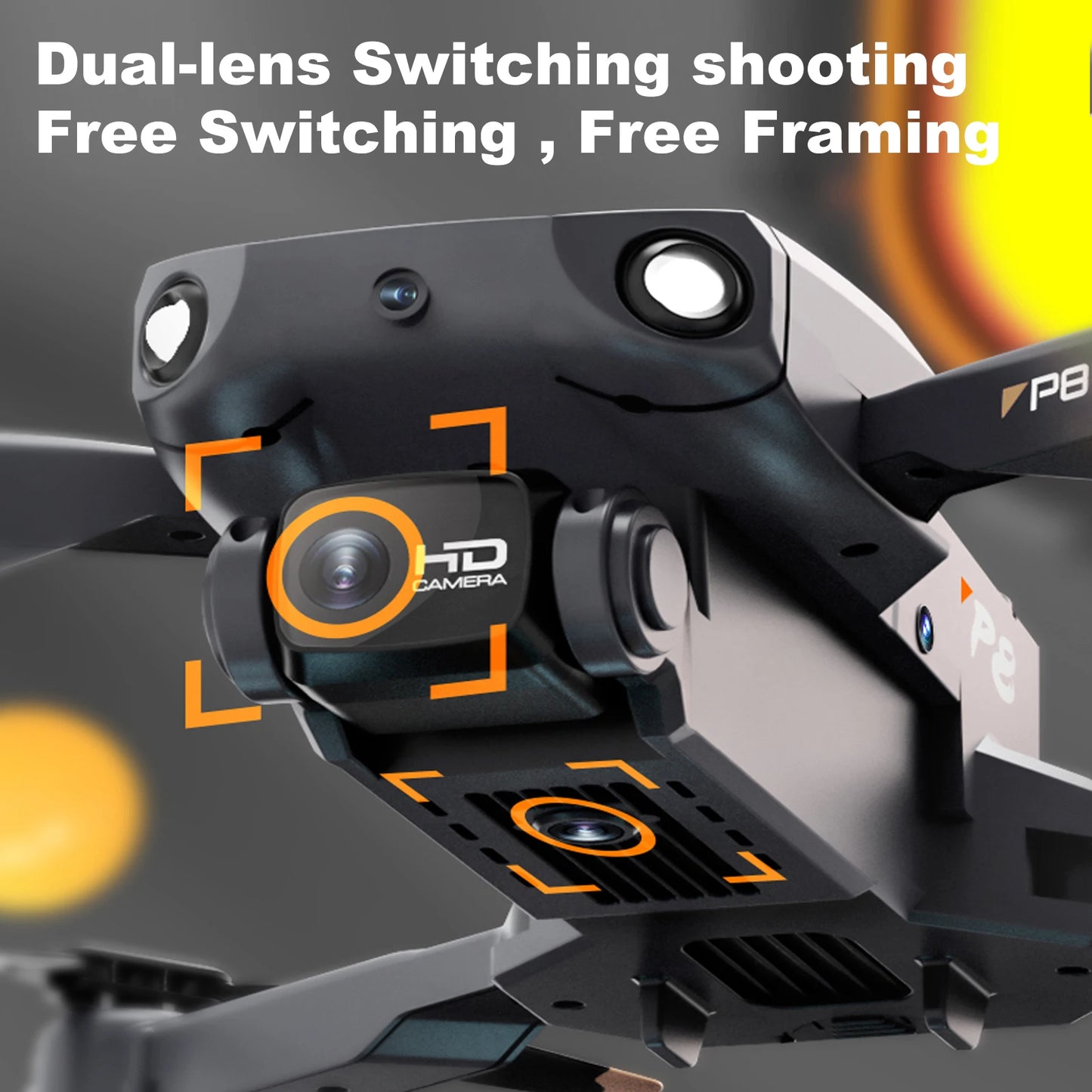 P8 RC Drone with Camera 4K Dual Camera RC Quadcopter with Function 4 Sided Obstacle Avoidance Waypoint Flight Gesture Control