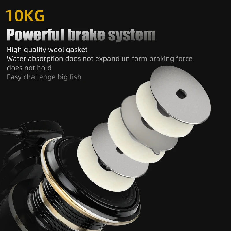 Spinning Reel Max Drag 8KG for Fishing AC3000 4000 5000 Reel Metal Spool Handle Sea Jig Carp Reel Fishing Coil Wheel