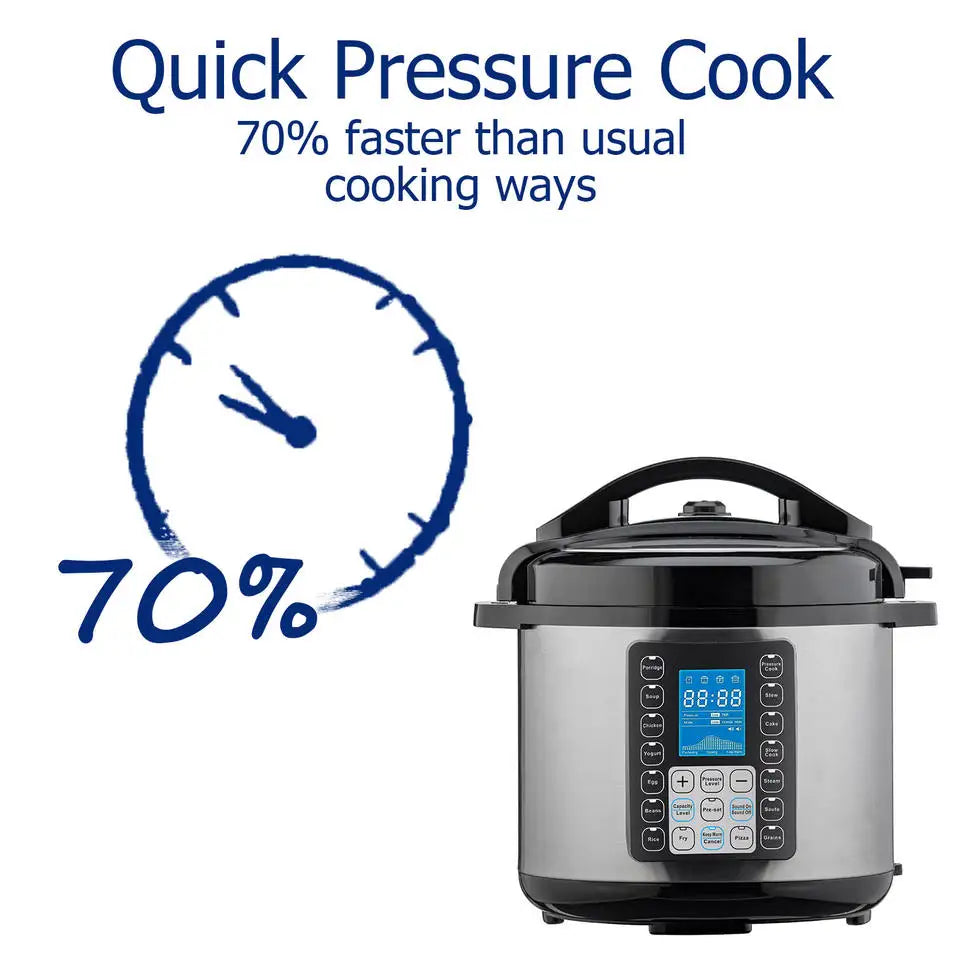 OKICOOK Nutricook National 8 Litre 1200W Instant Duo 8 In-1 Electric Pressure Cooker With Steamer Wf Factory