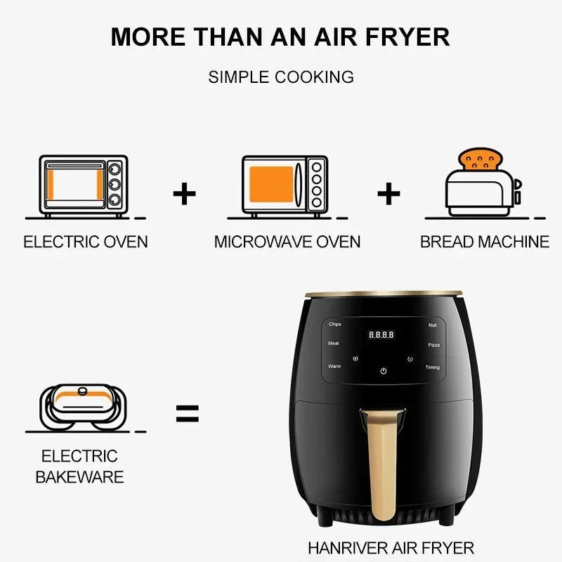 New Air Fryer Household Large Capacity French Fry Machine Multifunctional Electric Fryer