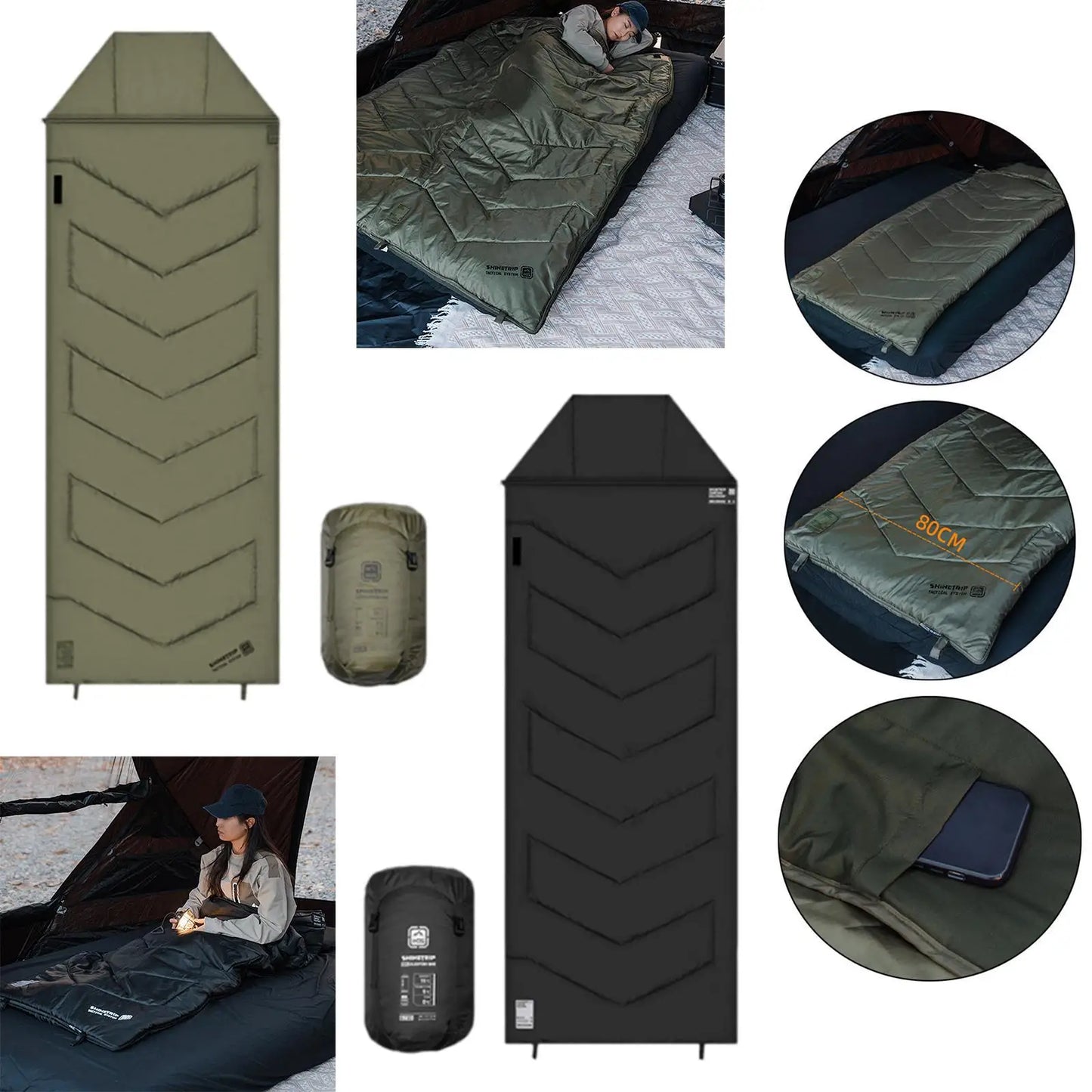 Camping Sleeping Bag Compact Versatile Comfortable Indoor Outdoor Sleeping Bag for Emergency Hiking Traveling Trekking Home