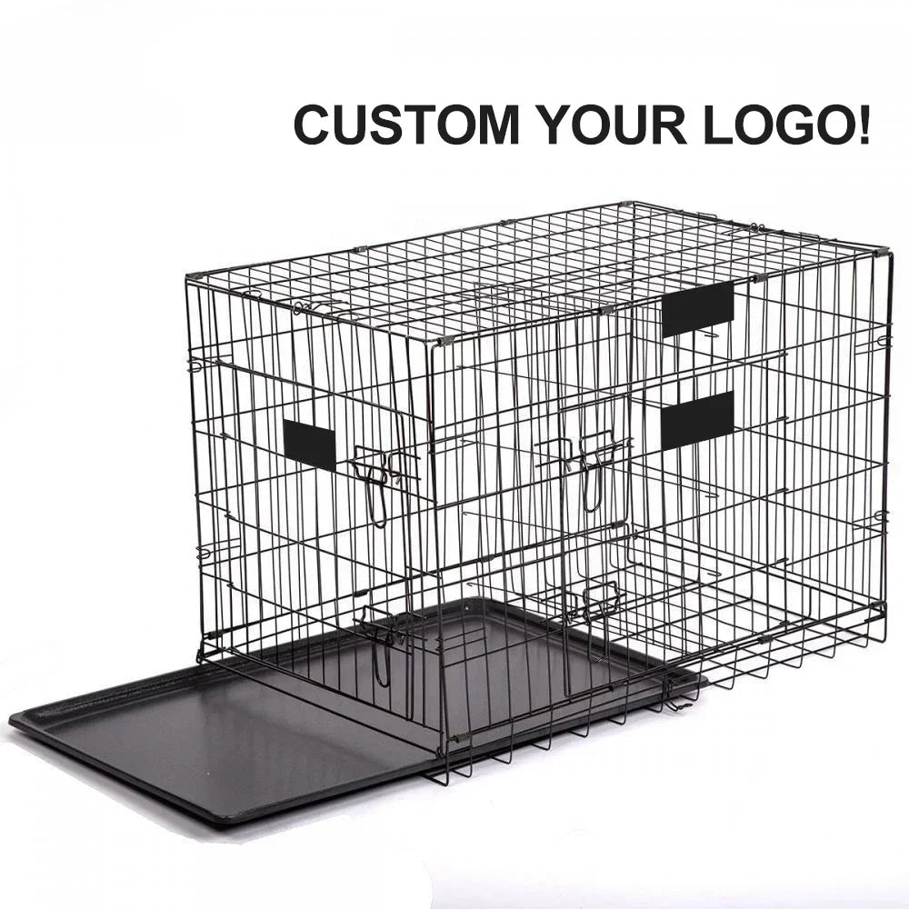 18'' Foldable Collapsible Metal Large Xxl Dog Cage Metal Kennels, Stackable Dog Cages For Large Dog, Wholesale Dog Crate