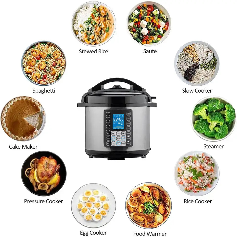 OKICOOK Nutricook National 8 Litre 1200W Instant Duo 8 In-1 Electric Pressure Cooker With Steamer Wf Factory