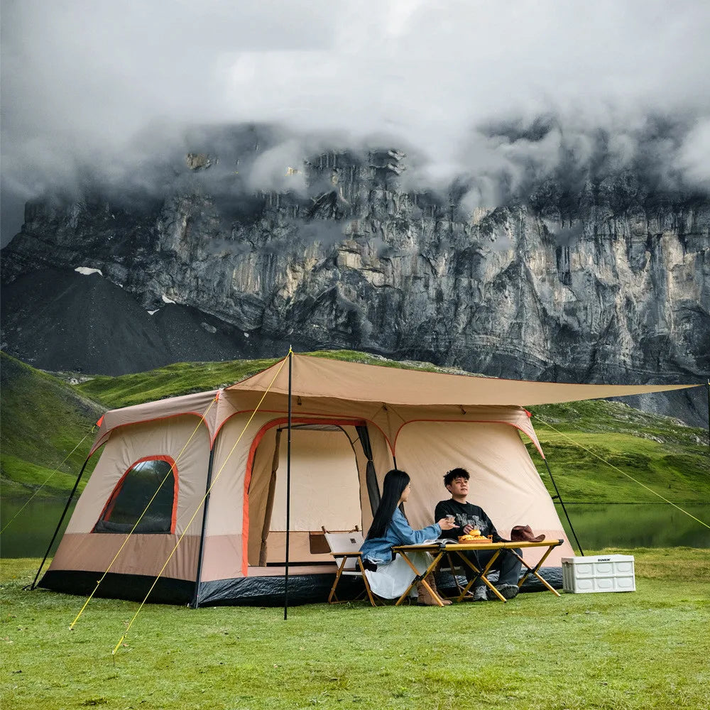 Picnic Camping Tent Waterproof Outdoor Multiple Portable Large And Medium Tent Group Camping Two Rooms One Hall Four Season Tent