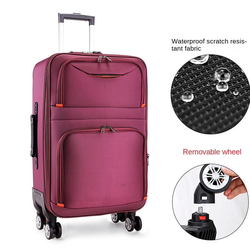 Large Capacity Suitcase Waterproof Oxford Cloth Carrier-28 inch Luggage Sets Trip Trolley Case Detachable wheels 20 24 inch