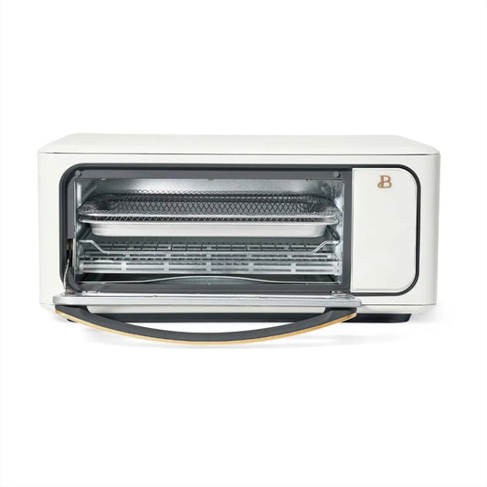 2025 New Beautiful Infrared Air Fry Toaster Oven, 9-Slice, 1800 W, White Icing