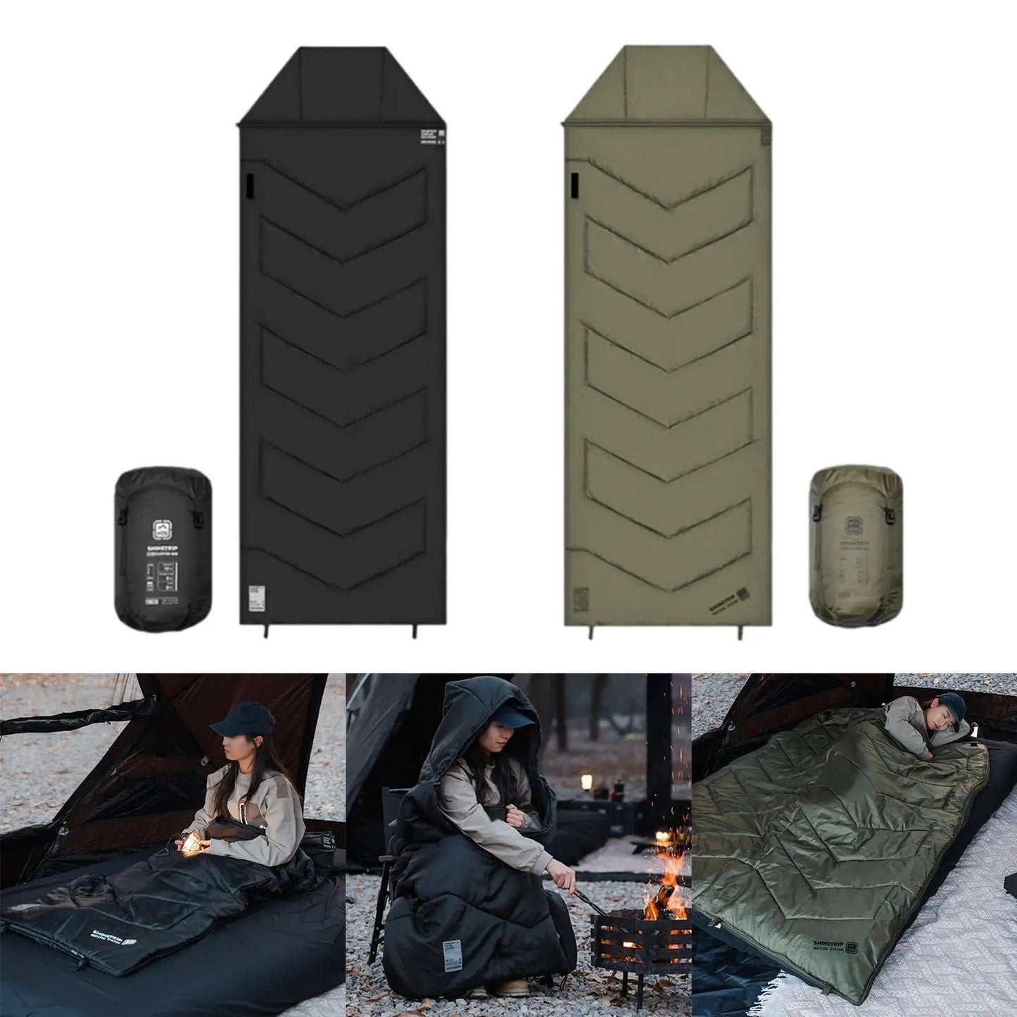 Camping Sleeping Bag Compact Versatile Comfortable Indoor Outdoor Sleeping Bag for Emergency Hiking Traveling Trekking Home