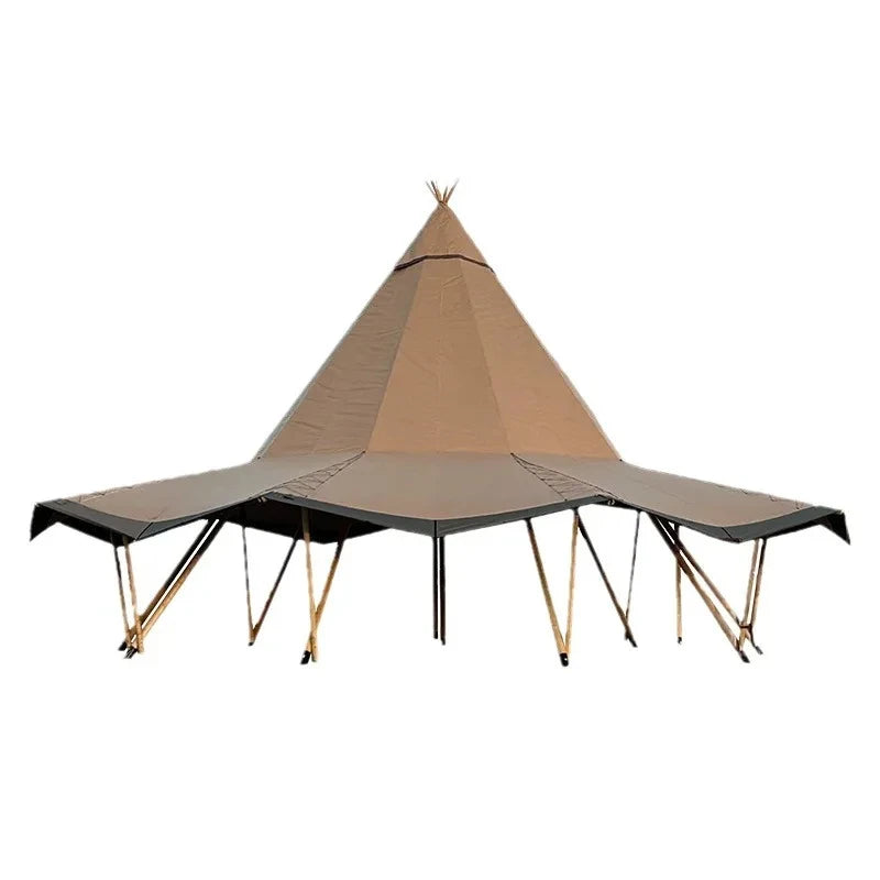 Large Canopy Tentipi Tent Indian Internet Celebrity Check-In Bar Restaurant Tent Straw Hat Outdoor Event Reception Camping