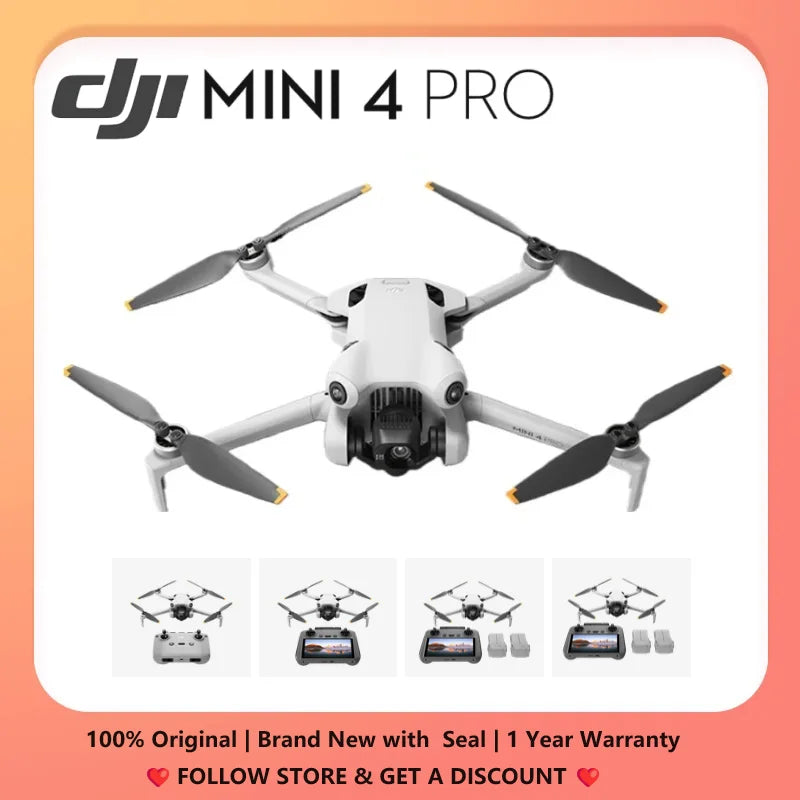 Good 100% Original DJI Mini 4 Pro Drone Fly More Combo Under 249g 4K/60fps HDR True Vertical Shooting ActiveTrack 360°
