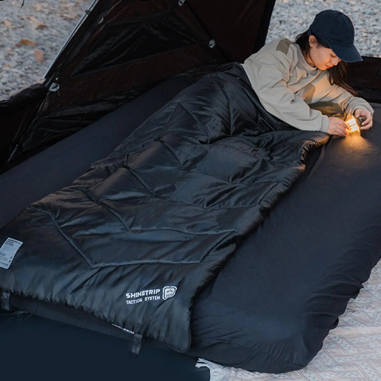 Camping Sleeping Bag Compact Versatile Comfortable Indoor Outdoor Sleeping Bag for Emergency Hiking Traveling Trekking Home