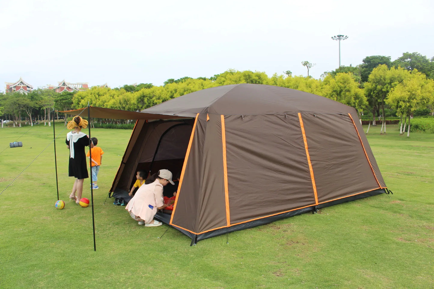 Picnic Camping Tent Waterproof Outdoor Multiple Portable Large And Medium Tent Group Camping Two Rooms One Hall Four Season Tent