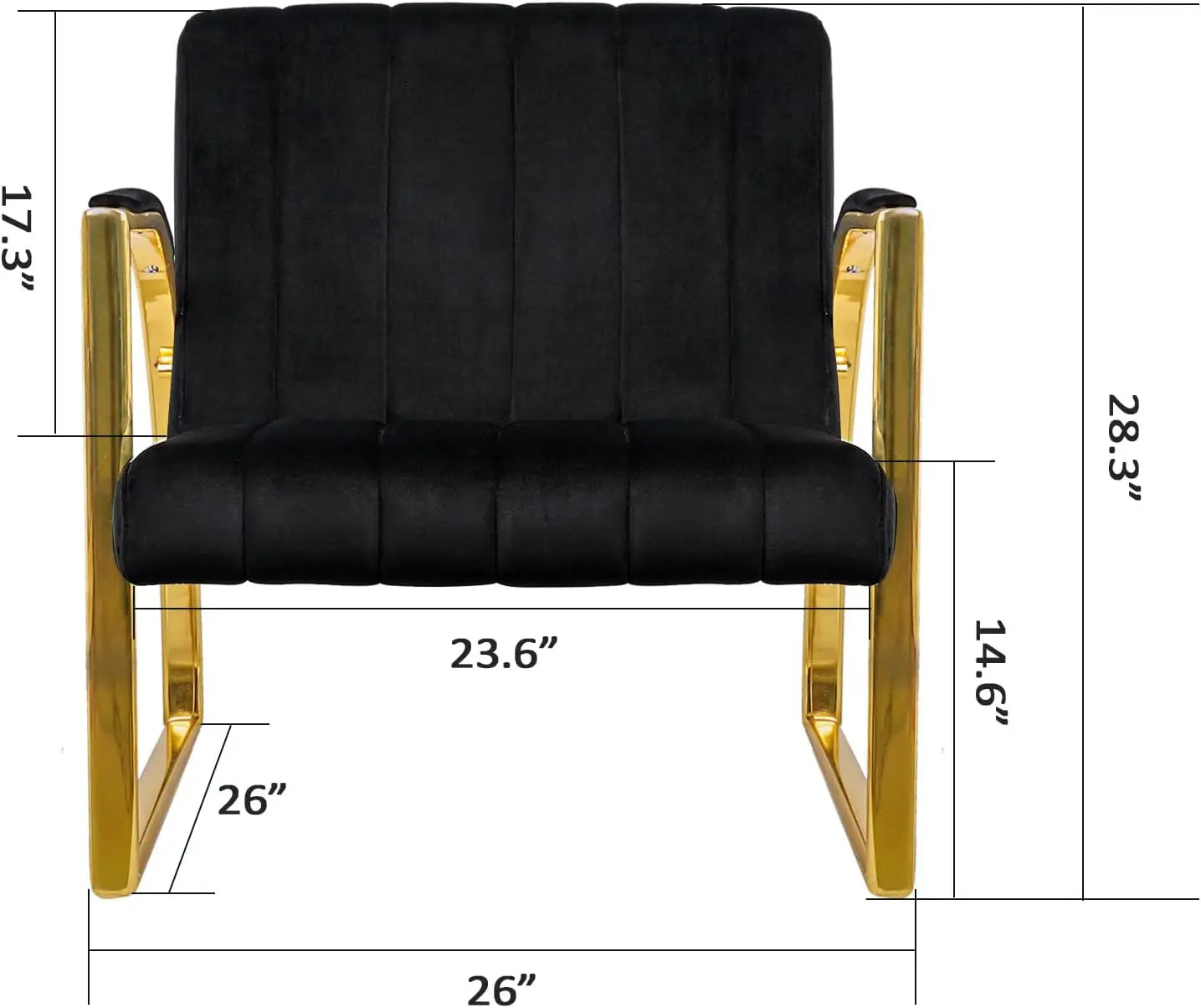 Velvet Accent Chair Leisure Upholstered Café Lounge Armchair For Living Room Bedroom Studio, Black