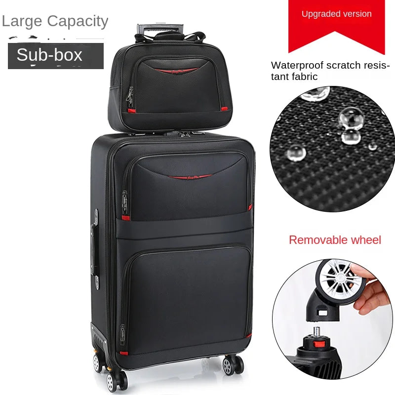 Large Capacity Suitcase Waterproof Oxford Cloth Carrier-28 inch Luggage Sets Trip Trolley Case Detachable wheels 20 24 inch