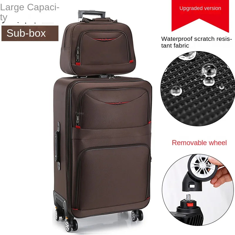 Large Capacity Suitcase Waterproof Oxford Cloth Carrier-28 inch Luggage Sets Trip Trolley Case Detachable wheels 20 24 inch