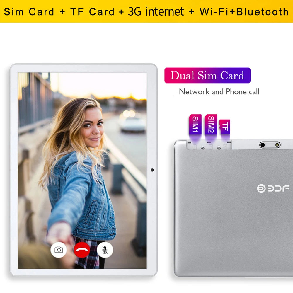 S10 New 10.1 Inch Android Tablet Pc Google Play Dual Cameras Octa Core Dual SIM Phone Call Tablets BT Wi-Fi 4GB RAM 64GB ROM