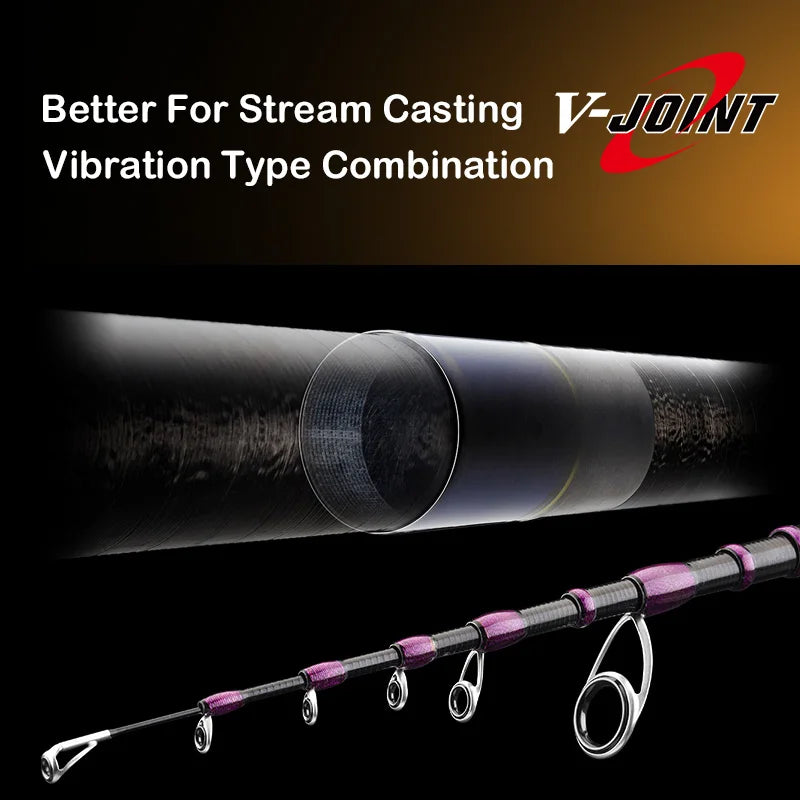 PURELURE 1.50m XUL BFS Telescopic Rod 5ft Travel Rod Trout Spinning Casting Solid Tip Carbon Fishing Rod Small Bait Perch Rod